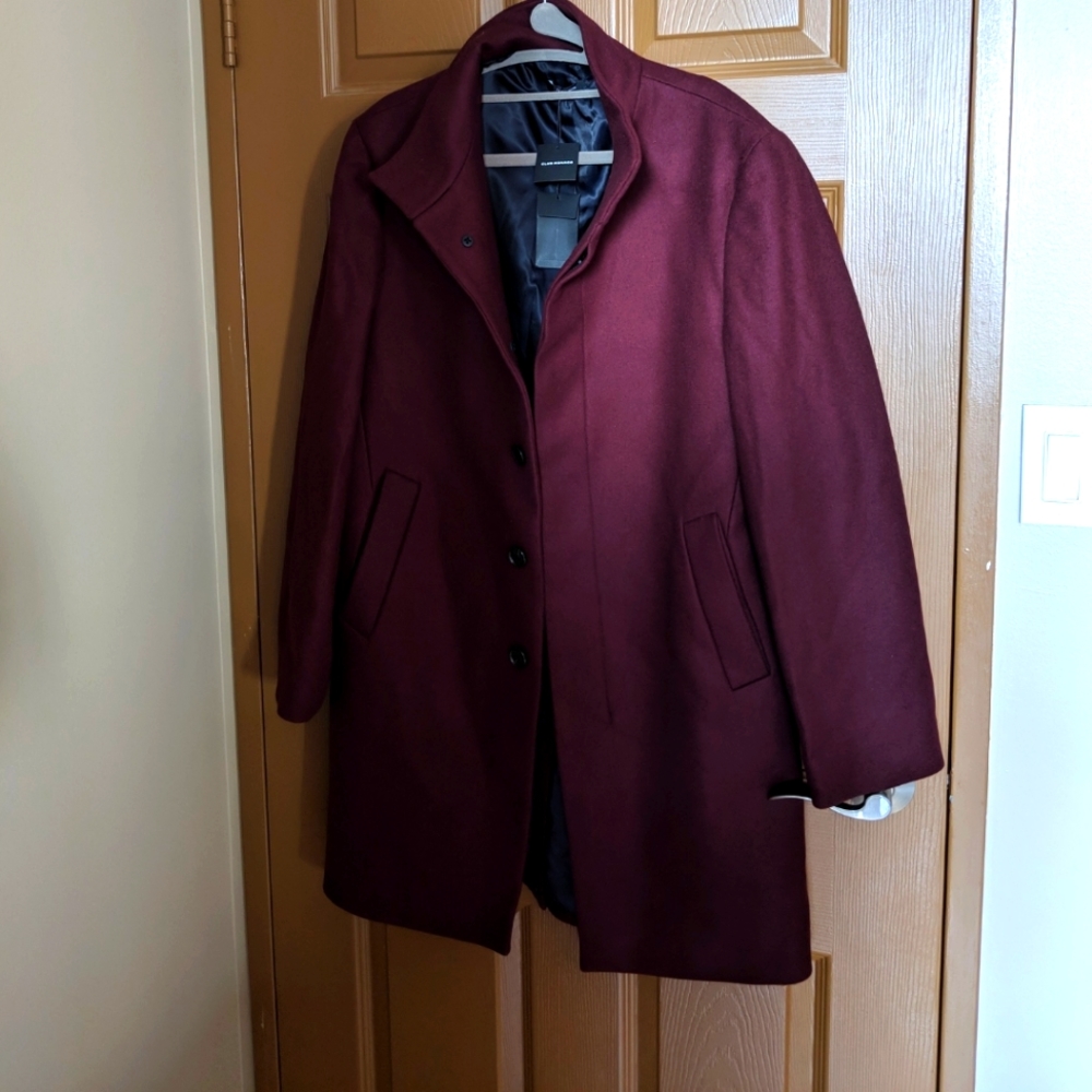 BNWT Club Monaco Manteaux Maroon wool jacket
